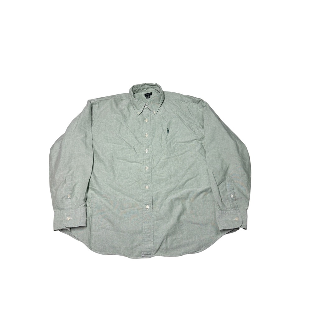 J. Crew Mens XL Sage Green Oxford Cotton Button Down Long Sleeve Shirt
